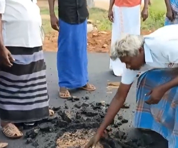 Karur collector explains the real truth behind the quality of the village road 