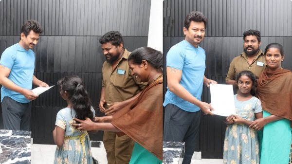 Udyanidhi Stalin allotted house for 9 years old girl Harshini 