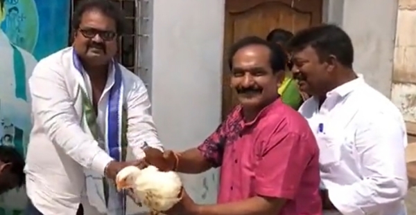 Andhra: Ruling YSRC Functionary gifts chicken, liquor for Dasara Festival