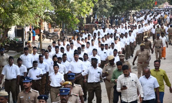 RSS holds peaceful march in 55 locations in Tamil Nadu 