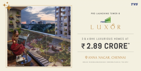  Buy your dream house from TVS Emerald LUXOR Tower B in Chennai Anna Nagar