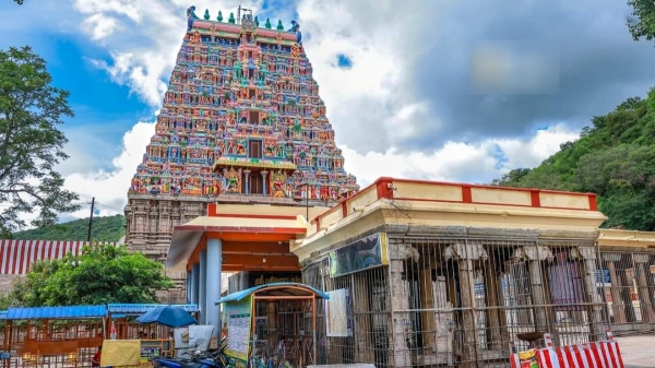 Alagar kovil kallazhagar temple in Madurai lit up ahead of Kumbhabhishekam 