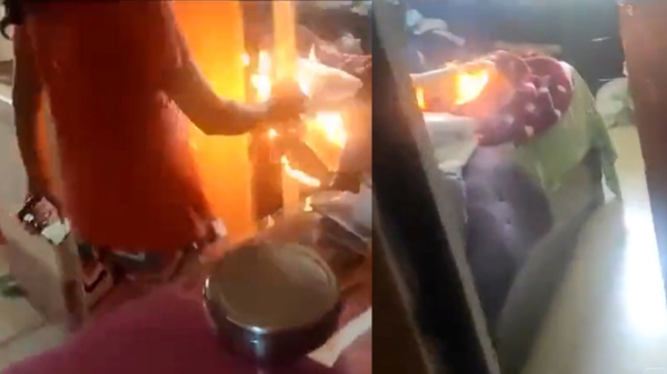 daughter-in-law Tries to Set Father-in-laws Room on Fire, Video on Online 