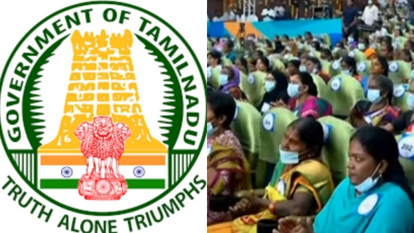 rs1000 Kalaignar Magalir Urimai Thogai and women wearing face masks in the event to receive Rs1000 womens entitlement