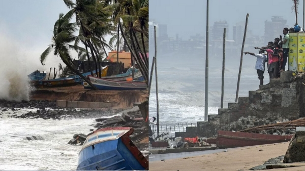 What has happened in the Chennai Coastal area Weather just 50 Km from the land? 