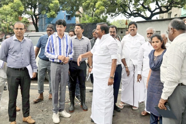 Minister KN Nehru about water drainage works that helps to drain water immediately in chennai