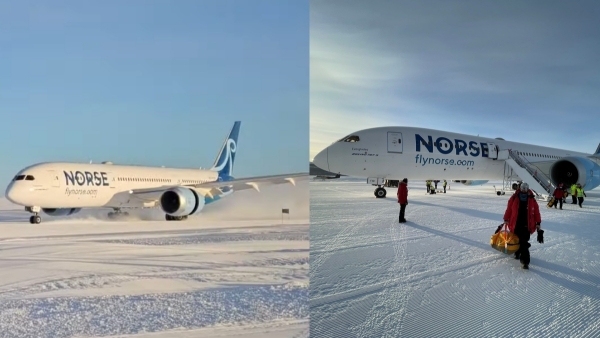 First passenger plane to land in Antarctica
