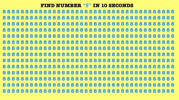 Number 5 is in only one place in this picture, Can you spot with in 10 seconds 