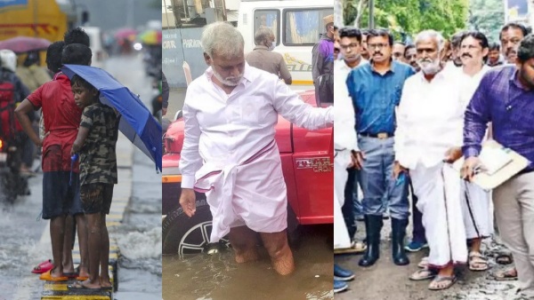 Why did Minister Sekar Babu come to the field amid the heavy rain in Chennai? 