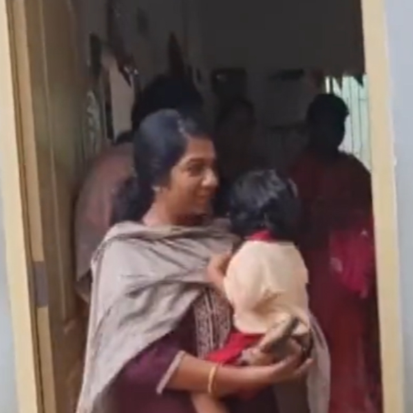 Krishnagiri District Collector Sarayus daughter studying in Anganwadi center 