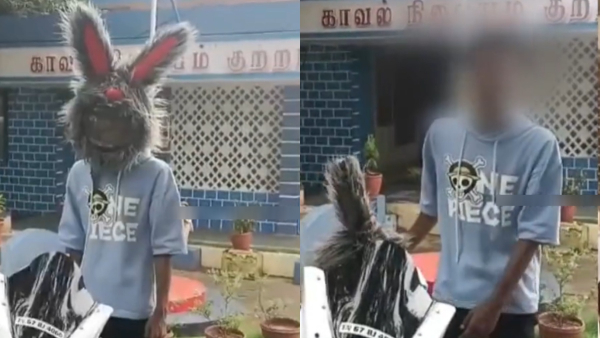 A fine of Rs 10,000 was imposed on a young man who drove wearing a different helmet in Tenkasi A fine of Rs 10,000 was imposed on a young man who drove wearing a different helmet in Tenkasi