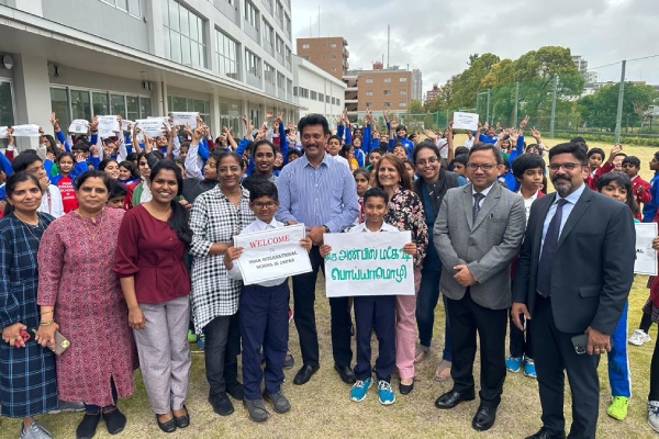  Government school students who went on a trip to Japan returned to their home country