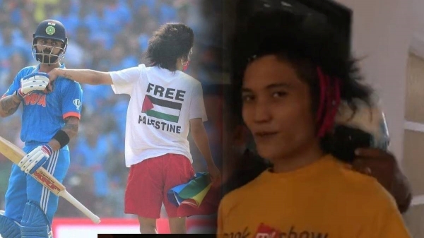  Do you know who ran on the World Cup stadium in support of Palestine?