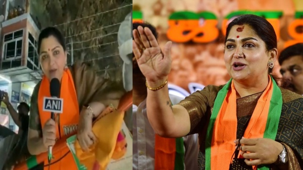 Telangana: Actor Khushbu participates in door-to-door election campaign Telangana: Actor Khushbu participates in door-to-door election campaign