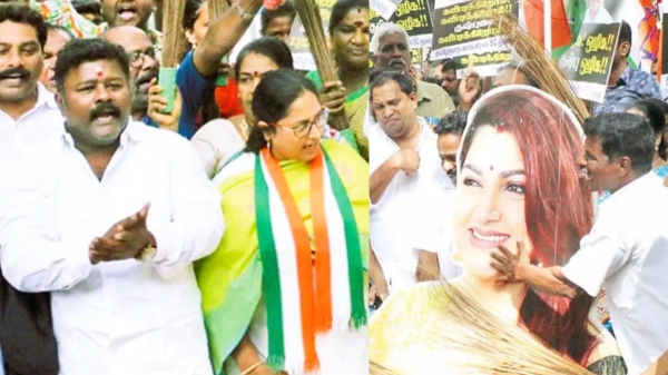 Congress executives tried to besiege Khushbu house 