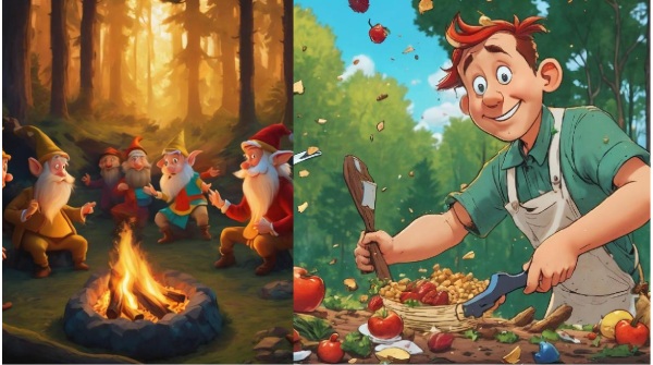 Panchathanthira kids stories in Tamil: This tale is about a young man who offend by his step mother. he stuck in a deep forest. there some dwarf help him. he became rich using the magical fan given by dwarfs. he lived happily.