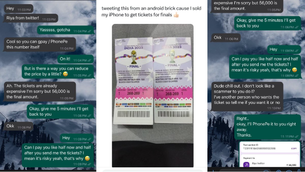 Fan bought fake icc World cup final ticket by solding iphone for Rs.56000 