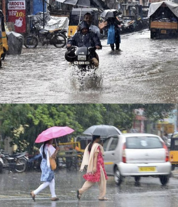 Heavy rain continues house collapsed in Madurai Flood entered house in Erode
