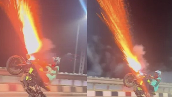Youth burst firecrackers while wheeling on bike in Trichy National Highway, police arrest one person 