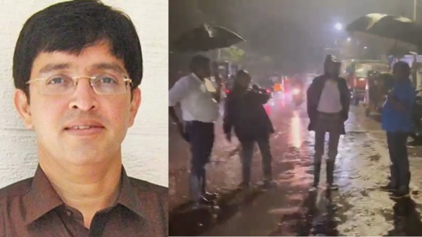 IAS Radhakrishnan reivew in Napier bride Chennai amid heavy rain 