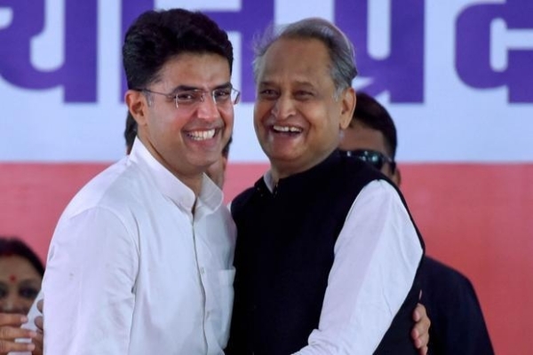 Rajasthan election : Sachin Pilot and Chief Minister Ashok Khelat are smiling together in the posters 