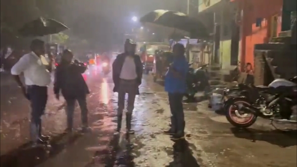 IAS Radhakrishnan reivew in Napier bride Chennai amid heavy rain 