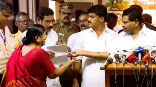 An old fisherwoman raised a series of questions to Minister Anitha Radhakrishnan, 