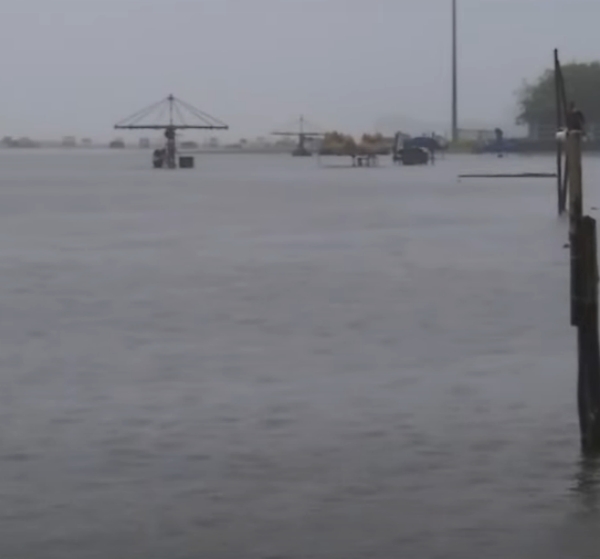Due to last nights rain in Chennai, the beach at the Chennai Marina has disappeared 