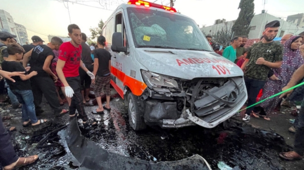 Hamas accused Israel of bombing an ambulance in Gaza and killed 15 people 