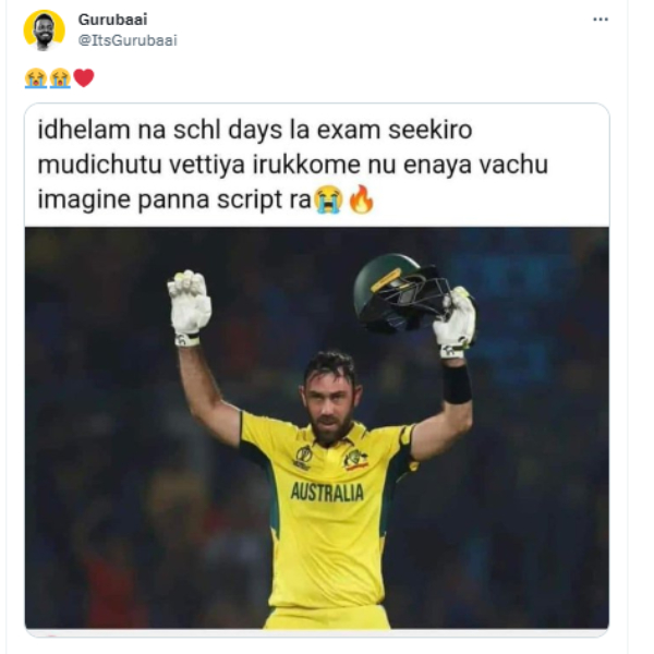 Memes on Australia Glenn Maxwell innings against Afghanistan in World Cup 2023