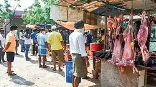 Ahead of Diwali long queues were lined up at various mutton shops across Tamil Nadu Ahead of Diwali long queues were lined up at various mutton shops across Tamil Nadu