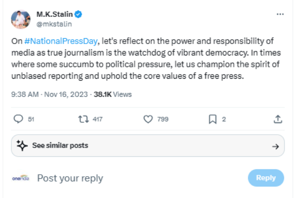  Stalin wishes to journalists on National press day