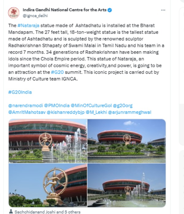 G20 Summit: 27-feet Nataraja statue how to traval in Swamimalai to Delhis Bharat Mandapam 