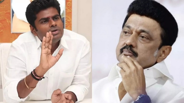 Annamalai says that cm stalin mistakenly understand bharathiya song and opened tasmac shops