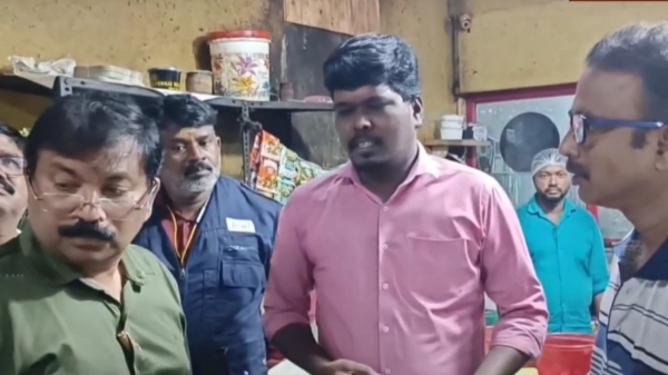 Food Safety Department officials raid a famous biryani shop in Chennai Food Safety Department officials raid a famous biryani shop in Chennai