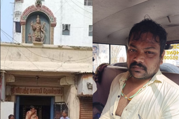 Why did the youth hurdled petrol bomb on Chennai Veerabadhra samy temple? 