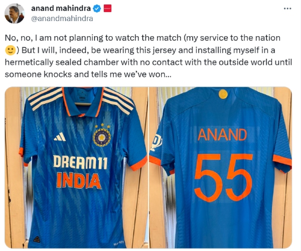 Why Anand Mahindra says he will not watch India vs Australia World cup finals Why Anand Mahindra says he will not watch India vs Australia World cup finals