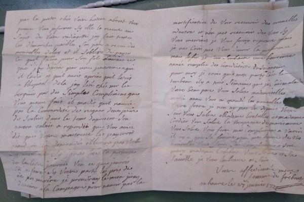 Lost letters written to French sailors in the 18th century have been opened for the first time, 