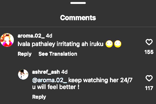 bigg boss tamil season 7 aishu father replied to troll