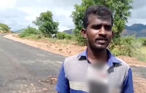 Poorly constructed road in village near Theni Antipatti : 2 crore rupees wasted