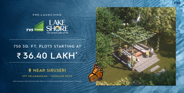  buy Plots in tvs emerald lake shore project Near siruseri 