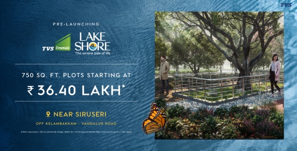  buy Plots in tvs emerald lake shore project Near siruseri 
