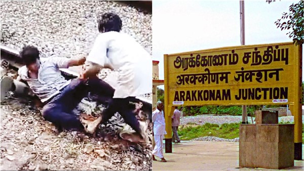 A video of students allegedly under the influence of ganja and fighting at Arakkonam railway station 