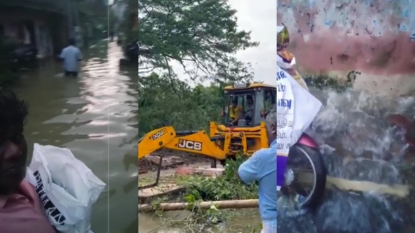  In the 98th Ward of CPM Councilor A. Priyadarshi, people protested due to rain water damage 