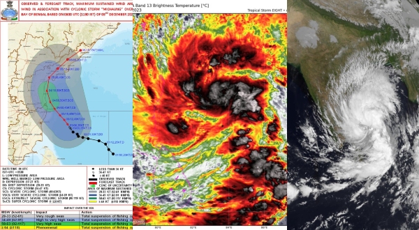 People are getting warning messages on cyclone Michaung from Tamil nadu government