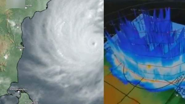 High Resolution 3D Visualization of Rain bands of Cyclone Michaung above Chennai 