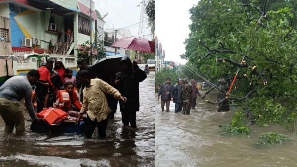 Police in action: Chennai police ddrt teams rescued many people during floods