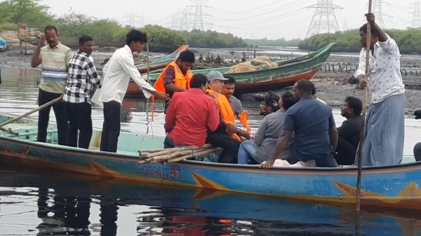 Kamalhaasan visits ennore oil wastes spill areas
