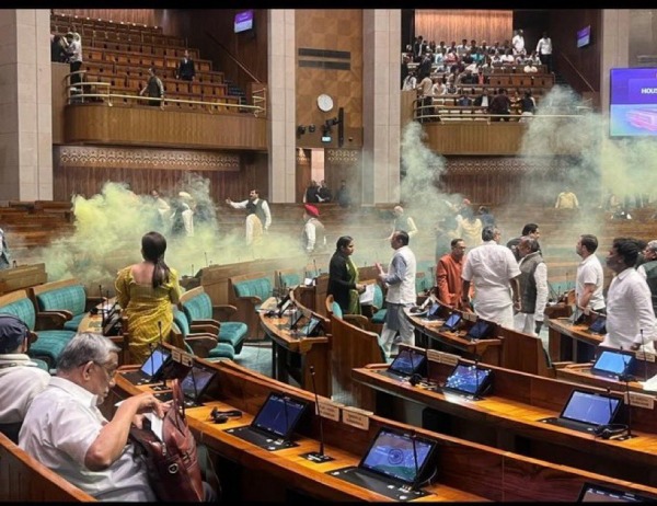 MPs action images shared widely while two people entered lok sabha 