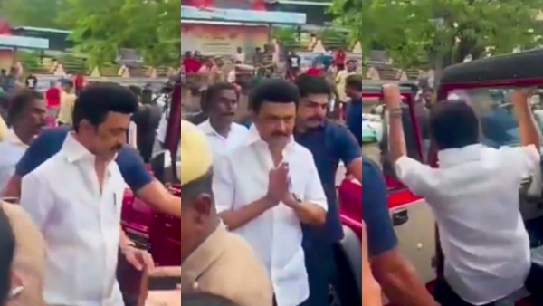 CM Stalin slipped when he tried to get into a red jeep after Chennai flood inspection CM Stalin slipped when he tried to get into a red jeep after Chennai flood inspection